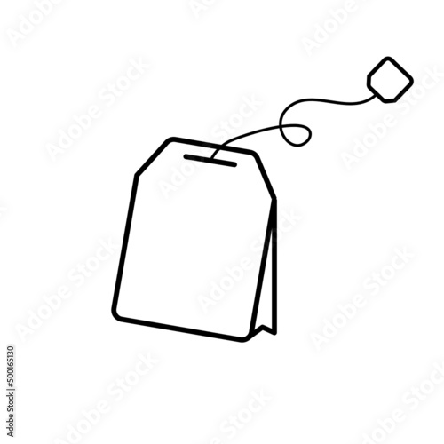 Tea bag icon on white background.