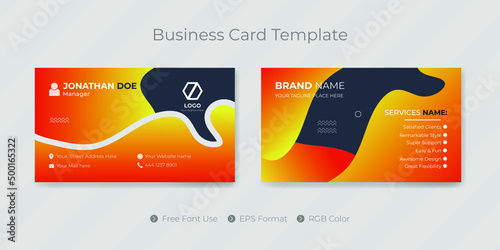 Professional corporate business card template for company with visiting card design