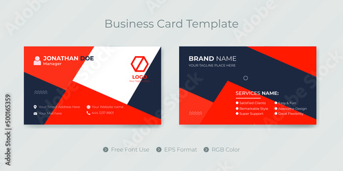 Professional corporate business card template for company with visiting card design