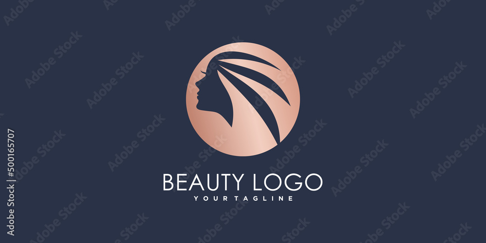 Beauty logo design with modern abstract concept Premium Vector