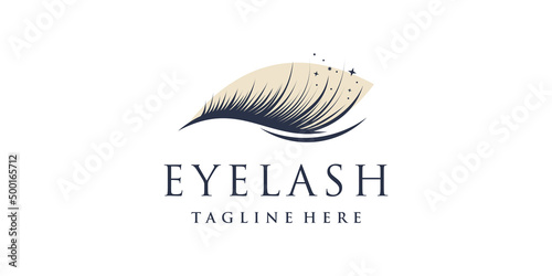 Eyelash logo design with creative abstract concept Premium Vector