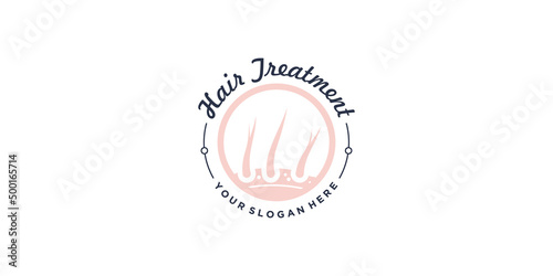 Hair logo design for beauty Premium Vector