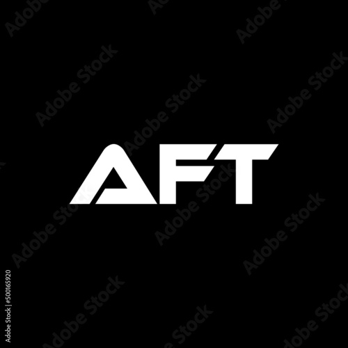 Fényképezés AFT letter logo design with black background in illustrator, vector logo modern alphabet font overlap style