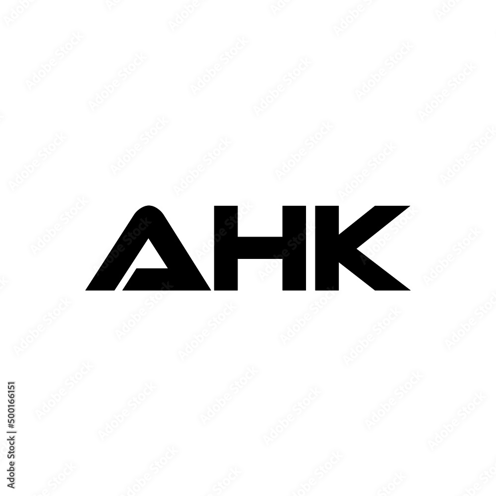 AHK letter logo design with white background in illustrator, vector logo modern alphabet font overlap style. calligraphy designs for logo, Poster, Invitation, etc.