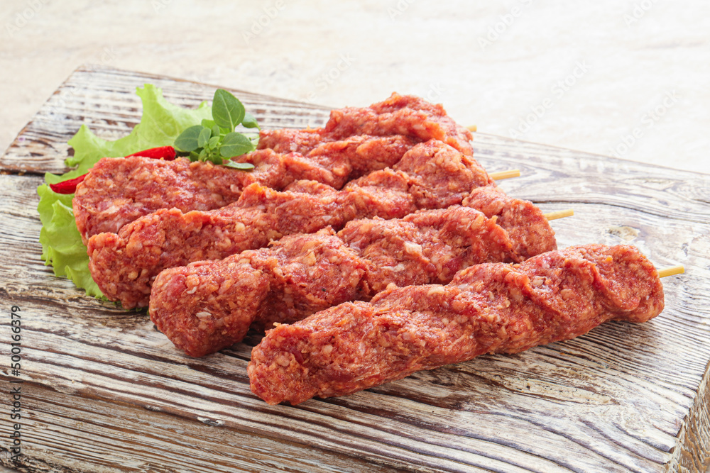 Raw beef kebab minced meat Raw beef kebab minced meat