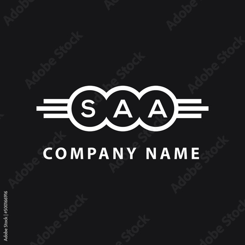 SAA letter logo design on black background. SAA  creative initials letter logo concept. SAA letter design.
 photo