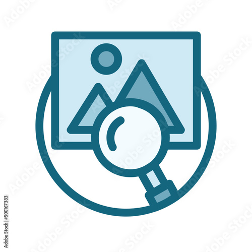 Picture Search , Search filled outline icon.