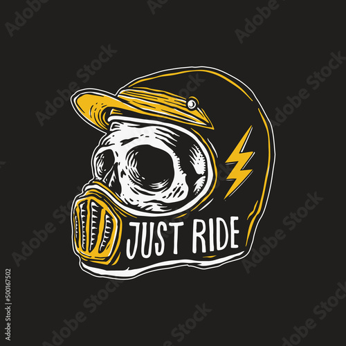 skull and helmet illustration