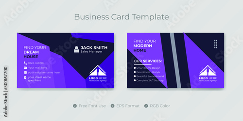 Real estate business card design or visiting name card template