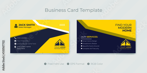 Real estate business card design or visiting name card template