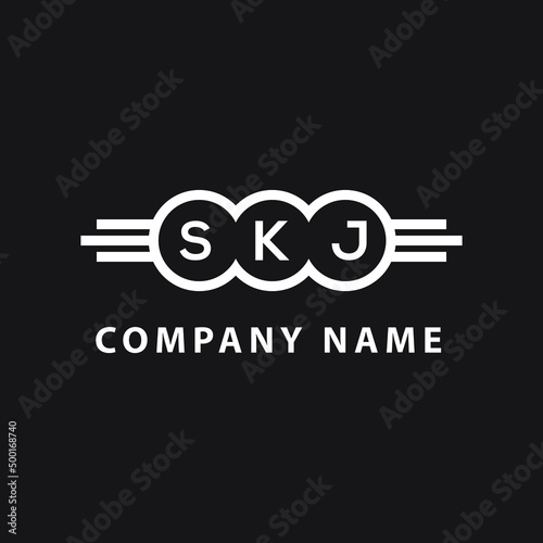 Fototapeta Naklejka Na Ścianę i Meble -  SKJ letter logo design on black background. SKJ  creative initials letter logo concept. SKJ letter design.
