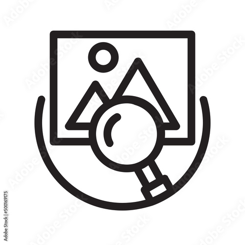 Picture Search , Search outline icon.