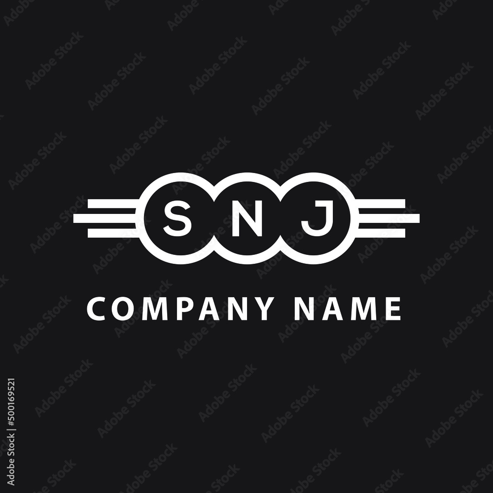 SNJ letter logo design on black background. SNJ creative initials letter logo concept. SNJ letter design. 