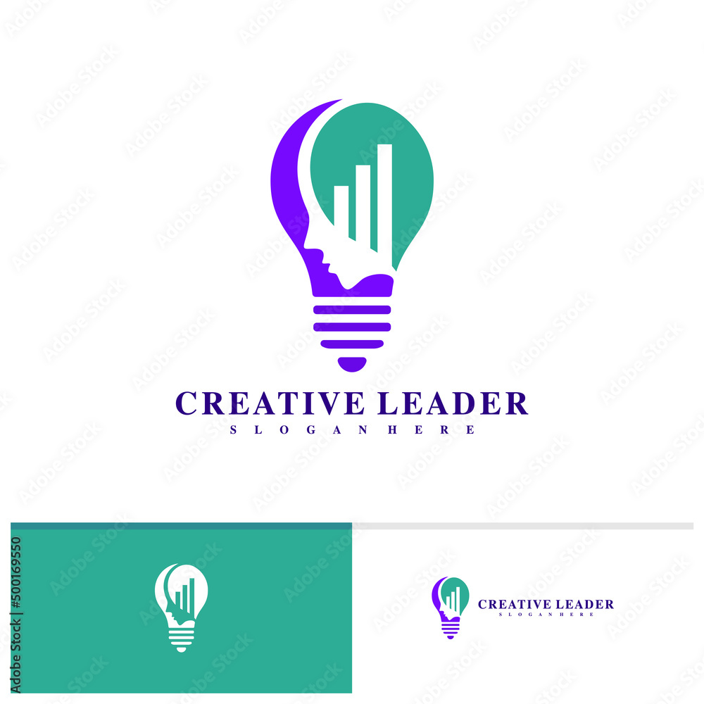 People stats with bulb logo design vector template, Creative People logo design concepts People stats with bulb logo design vector template, Creative People logo design concepts