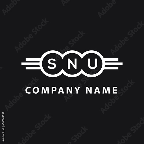 SNU letter logo design on black background. SNU  creative initials letter logo concept. SNU letter design.