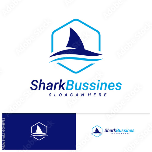 Shark fin logo design vector template, Creative Shark logo design concept