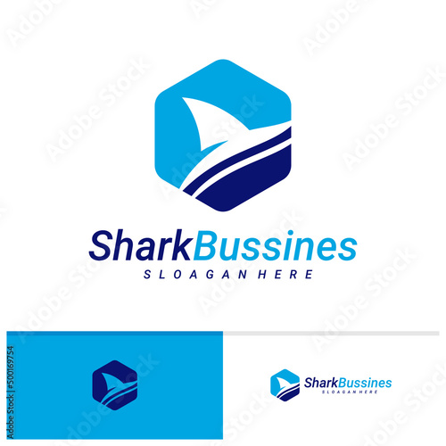 Shark fin logo design vector template, Creative Shark logo design concept