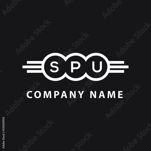 SPU letter logo design on black background. SPU  creative initials letter logo concept. SPU letter design.