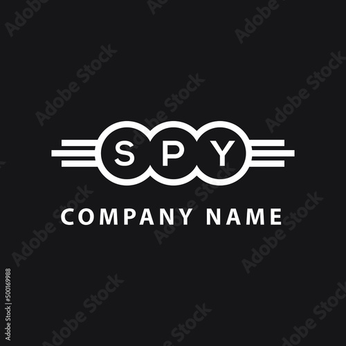 Fototapeta Naklejka Na Ścianę i Meble -  SPY letter logo design on black background. SPY creative initials letter logo concept. SPY letter design. 