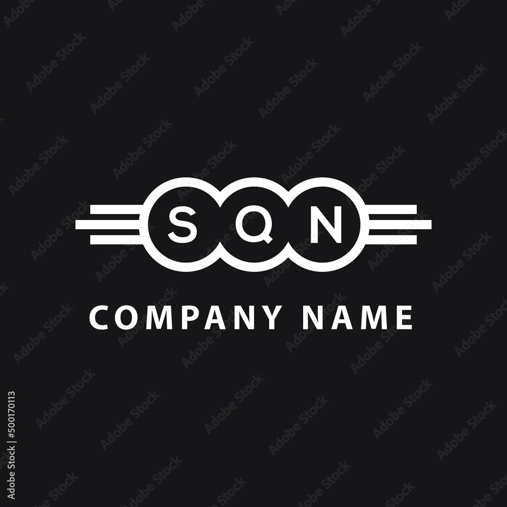 SQN letter logo design on black background. SQN creative initials letter logo concept. SQN letter design. SQN letter logo design on black background. SQN creative initials letter logo concept. SQN letter design.