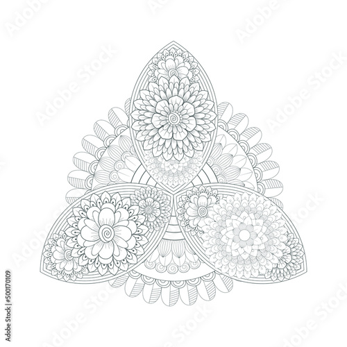 Decorative Doodle flowers in black and white for coloring page, cover, wedding invitation, greeting card, wall art and wallpaper. Hand drawn sketch for adult anti stress coloring page.-vector 