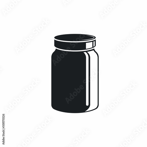 black bottle or jar icon vector design template
