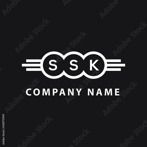 SSK letter logo design on black background. SSK creative initials letter logo concept. SSK letter design.
  photo