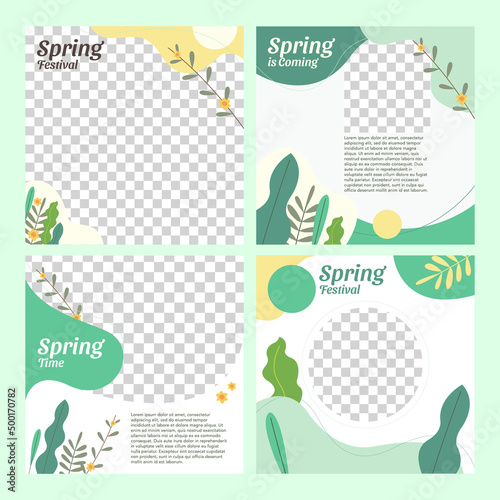 Post template with spring theme suitable for all platforms
