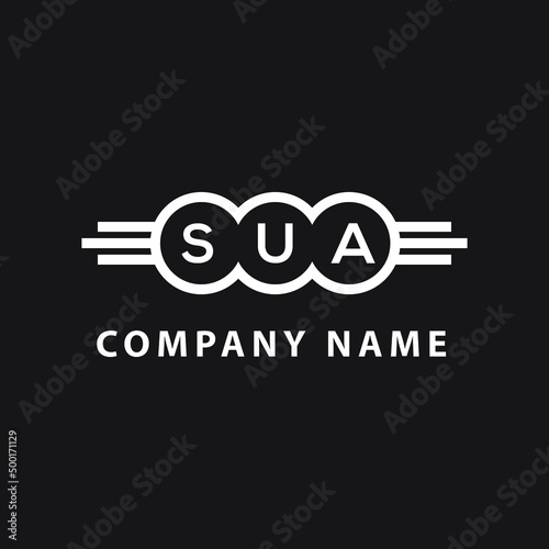 Fototapeta Naklejka Na Ścianę i Meble -  SUA letter logo design on black background. SUA  creative initials letter logo concept. SUA letter design.
