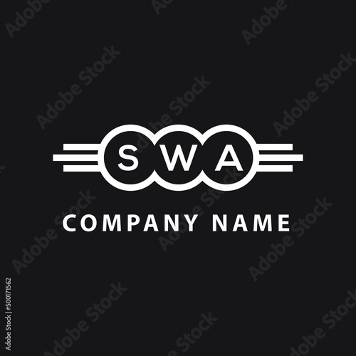 SWA letter logo design on black background. SWA  creative initials letter logo concept. SWA letter design.
 photo