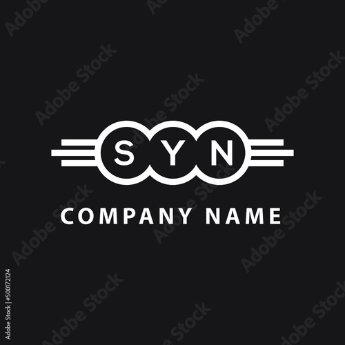 SYN letter logo design on black background. SYN  creative initials letter logo concept. SYN letter design.