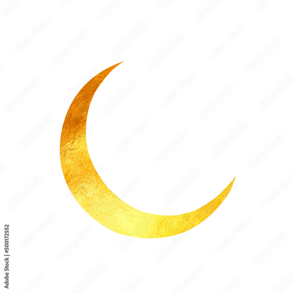 Crescent golden texture, object isolated on white background. Crescent golden texture, object isolated on white background.