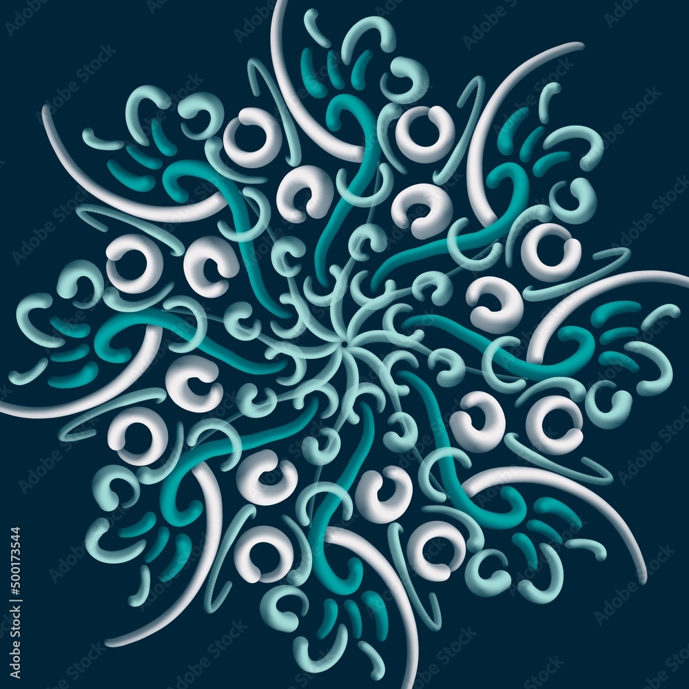 Flower mandala created from a digital art. Psychedelic kaleidoscope with design elements Flower mandala created from a digital art. Psychedelic kaleidoscope with design elements