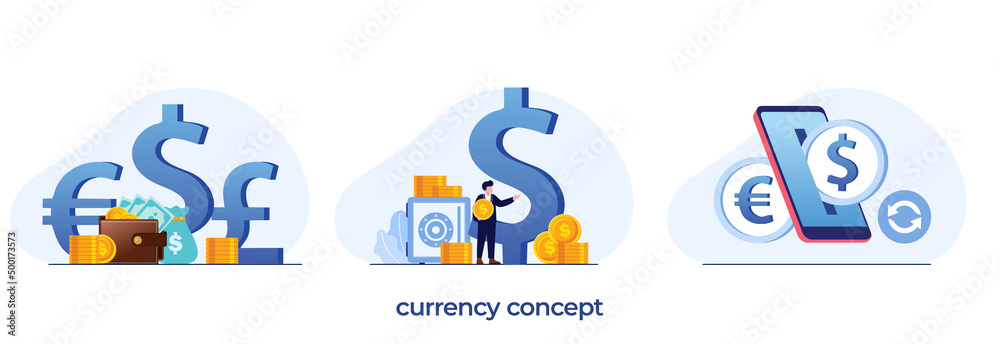 Fototapeta premium currency and financial concept, investment, dollar, money, flat illustration design vector design