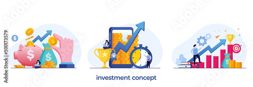 investment concept  growth  fund  financial and accounting  trading  deposit vector flat design illustration vector