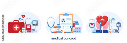 pharmacy and medical concept, aid, healthcare, drugstore, medicine, flat illustration vector