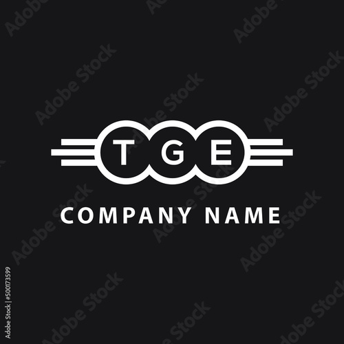 TGE letter logo design on black background. TGE  creative initials letter logo concept. TGE letter design.
 photo