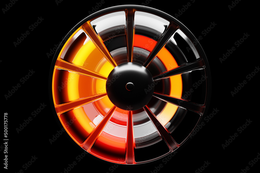 3d illustration of  measuring speed icon. Colorful speedometer icon, speedometer pointer points to orange normal color