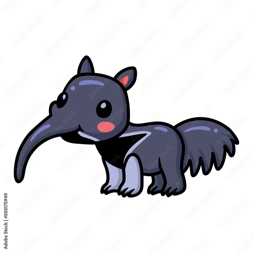Obraz premium Cute little anteater cartoon character