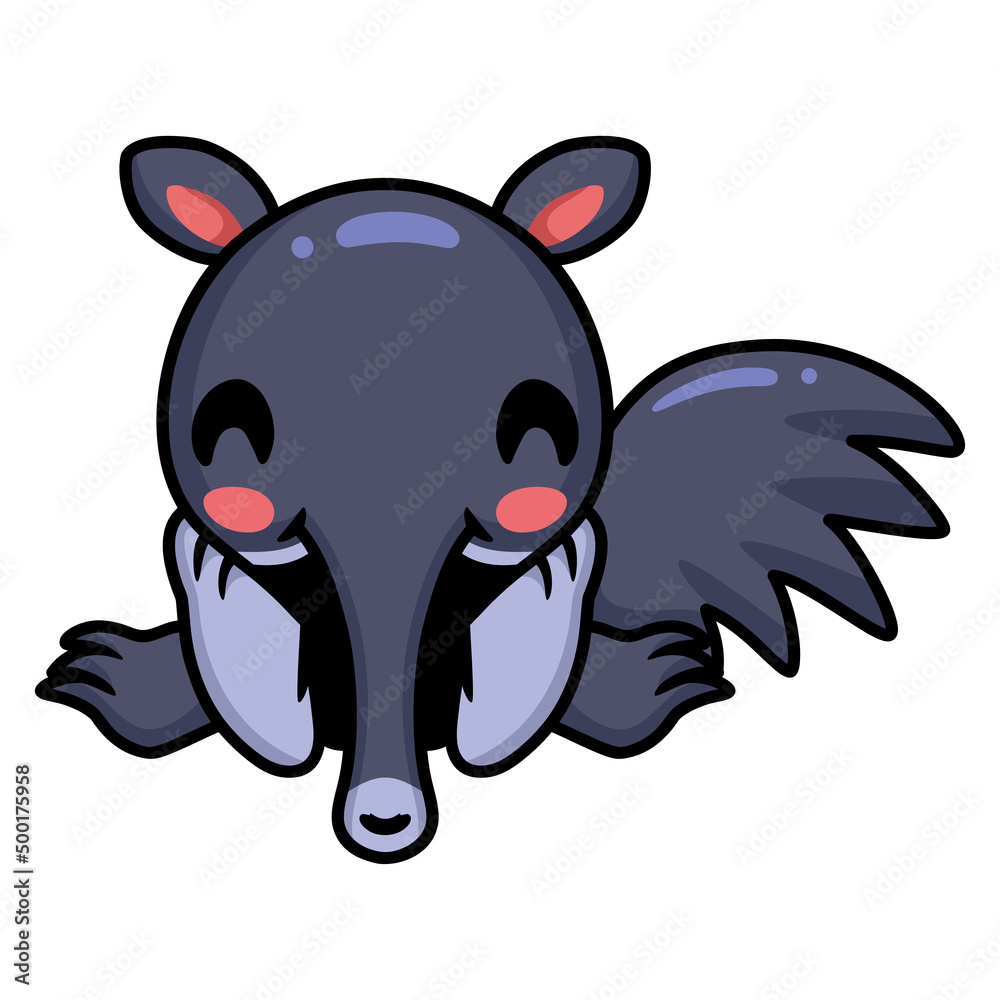 Obraz premium Cute little anteater cartoon character