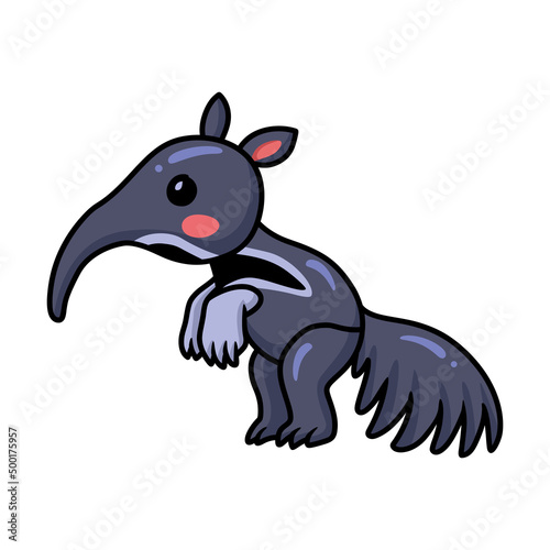 Cute little anteater cartoon character