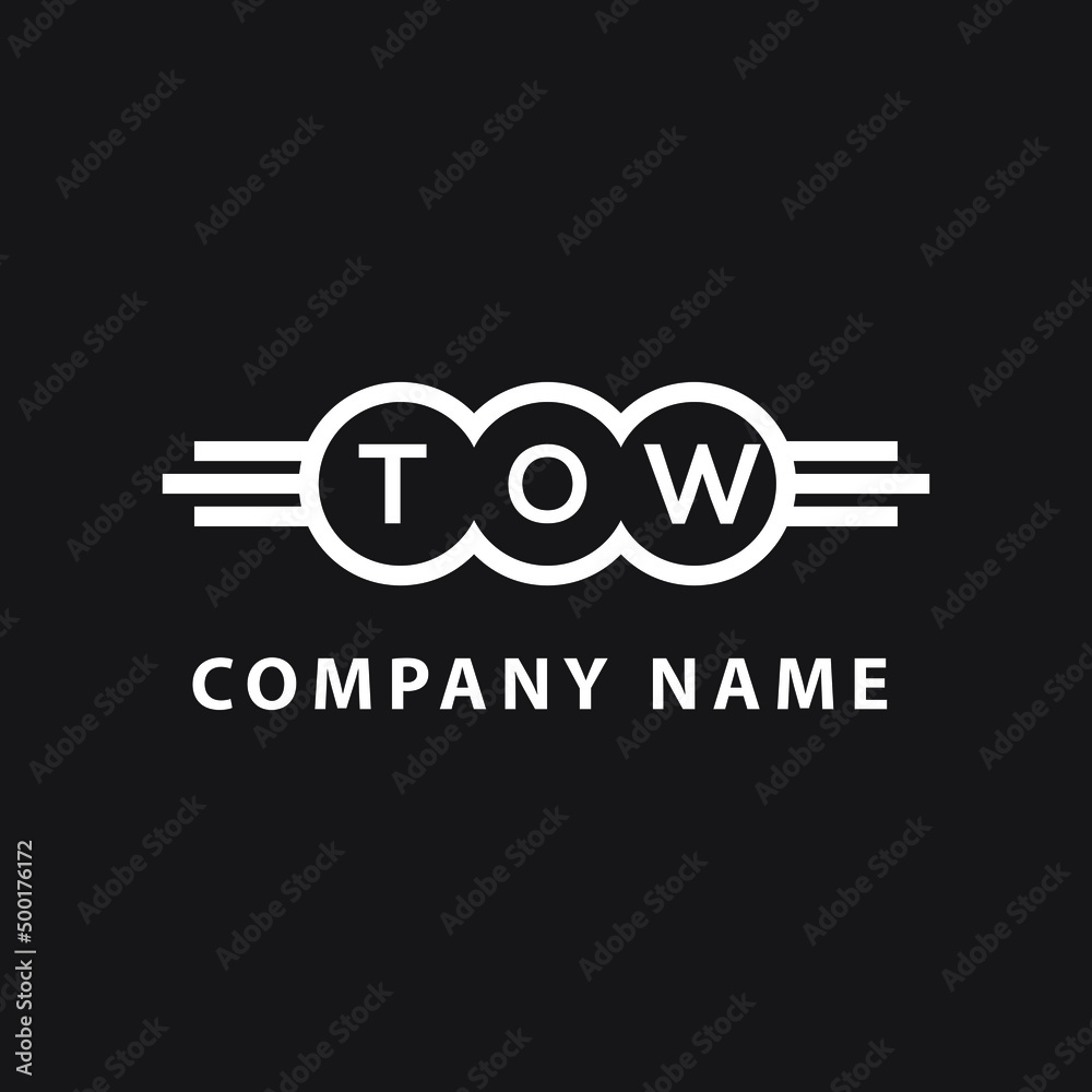 TOW letter logo design on black background. TOW creative initials letter logo concept. TOW letter design. TOW letter logo design on black background. TOW creative initials letter logo concept. TOW letter design.