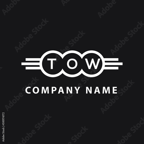 TOW letter logo design on black background. TOW  creative initials letter logo concept. TOW letter design.