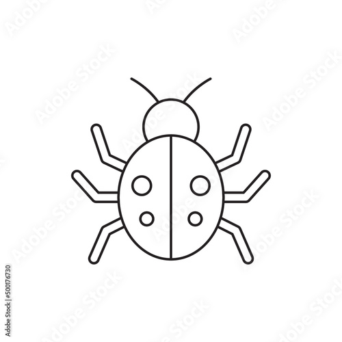 Bug, insect, computer virus icon in line style icon, style isolated on white background