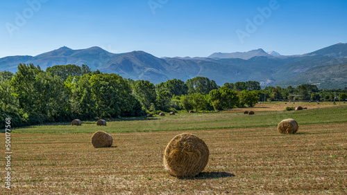 Paysage estival dans la région montagneuse des Abruzzes en Italie photo