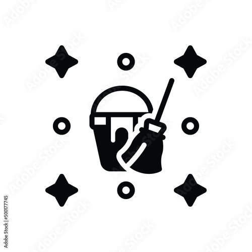 Black solid icon for cleaning