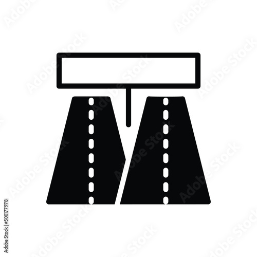 Black solid icon for roads