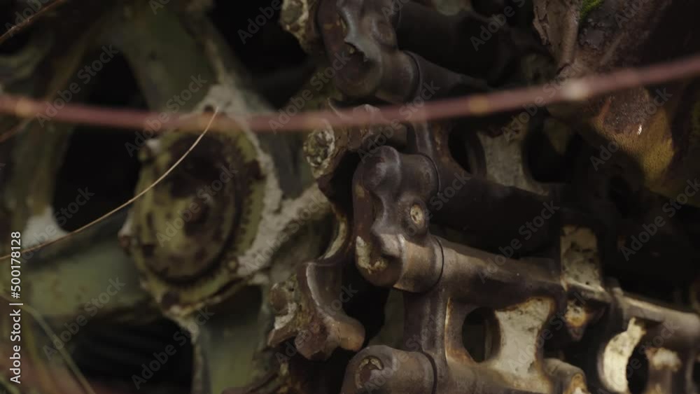 Abandoned rusty radioactive equipment of the soviet union. Cemetery of technology in Rassokha. Chernobyl. Ukraine