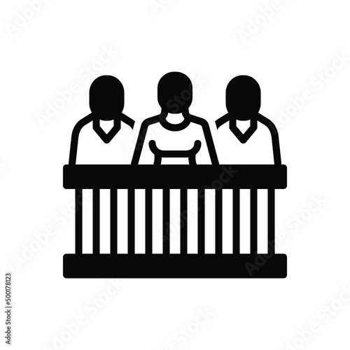 Black solid icon for jury