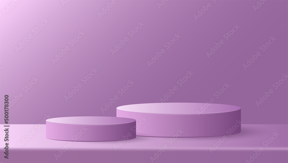 Paper cut of minimal scene with purple cylinder podium on purple background. Product presentation, mock up, show cosmetic. Vector illustration Paper cut of minimal scene with purple cylinder podium on purple background. Product presentation, mock up, show cosmetic. Vector illustration